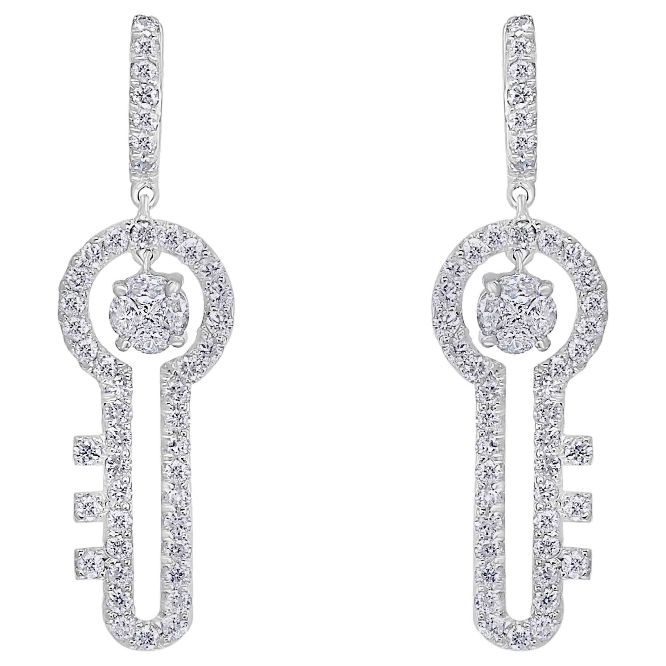 Diamond key deals earrings