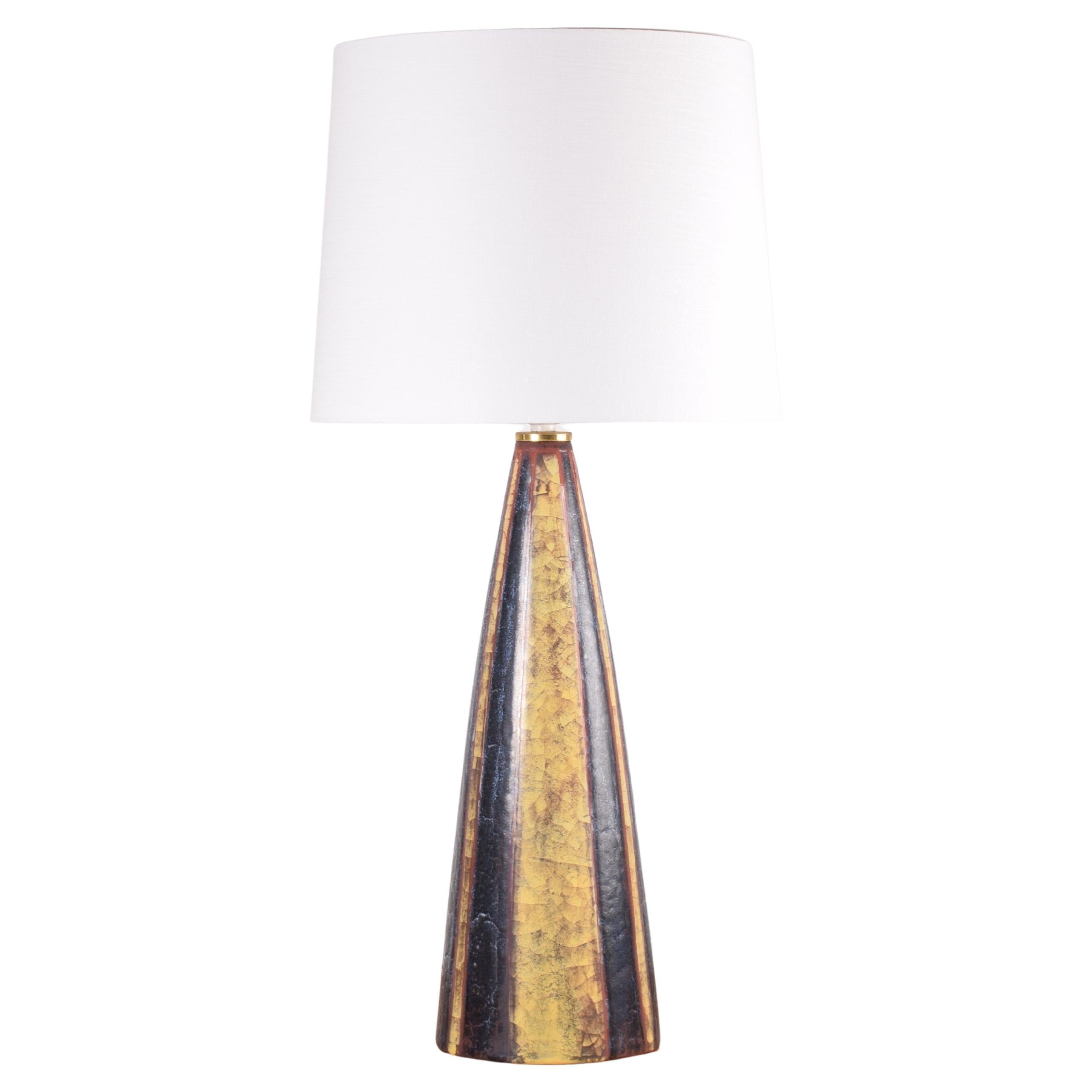 32" Große dänische Tischlampe, konisch, von Michael Andersen & Son, Moderne Keramik 1960