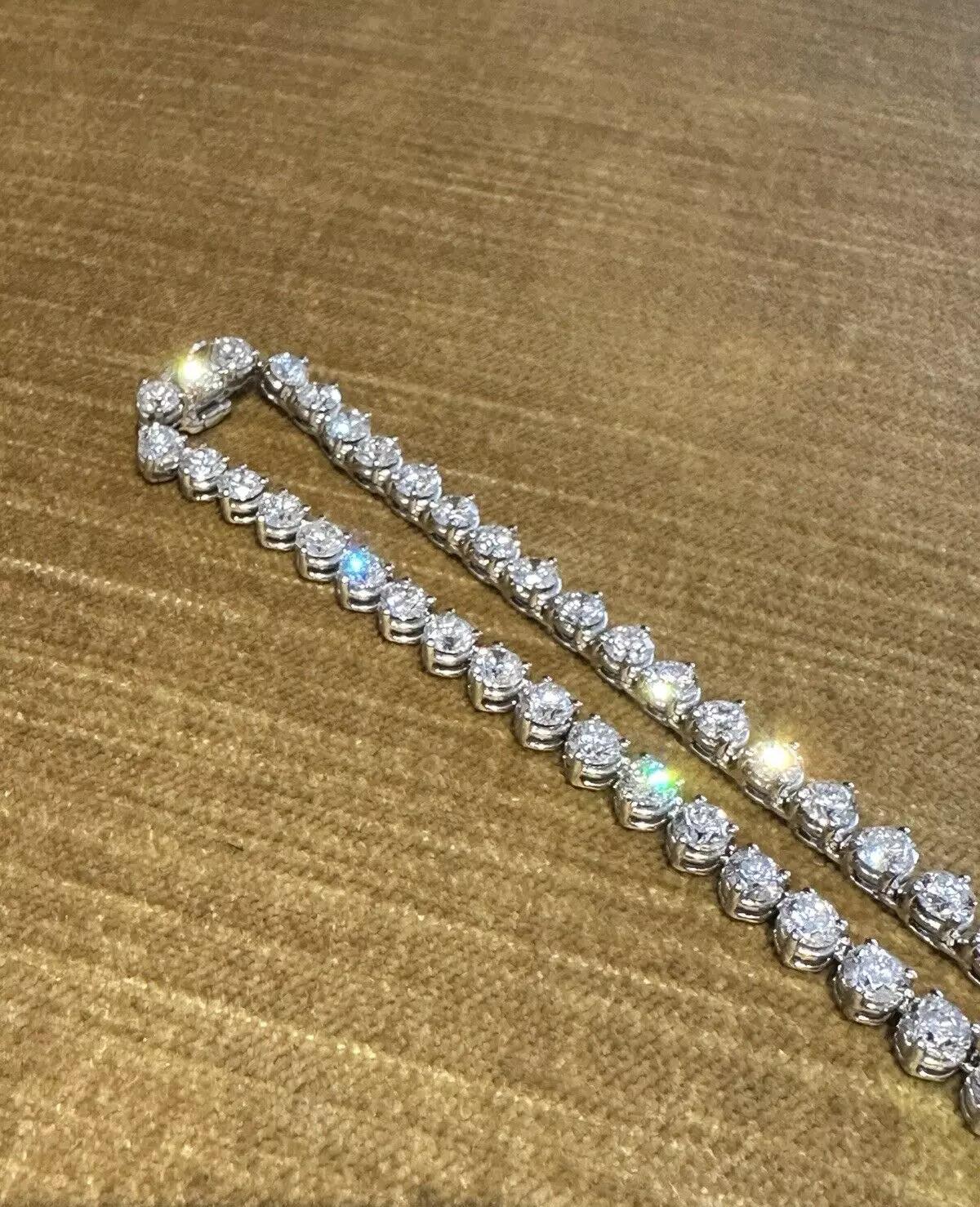 32 in Natural Round Diamond Riviera Necklace 52.00 carat total in Platinum 2