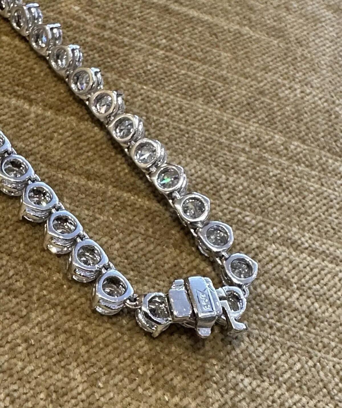 32 in Natural Round Diamond Riviera Necklace 52.00 carat total in Platinum 3