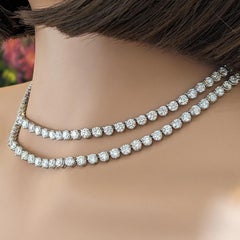 32-Inch Platinum Diamond Riviera Necklace, 52 Carats Total