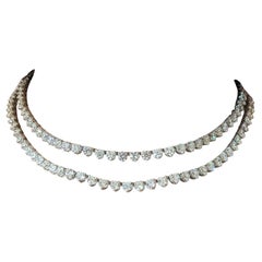 32-Inch Platinum Diamond Riviera Necklace, 52 Carats Total