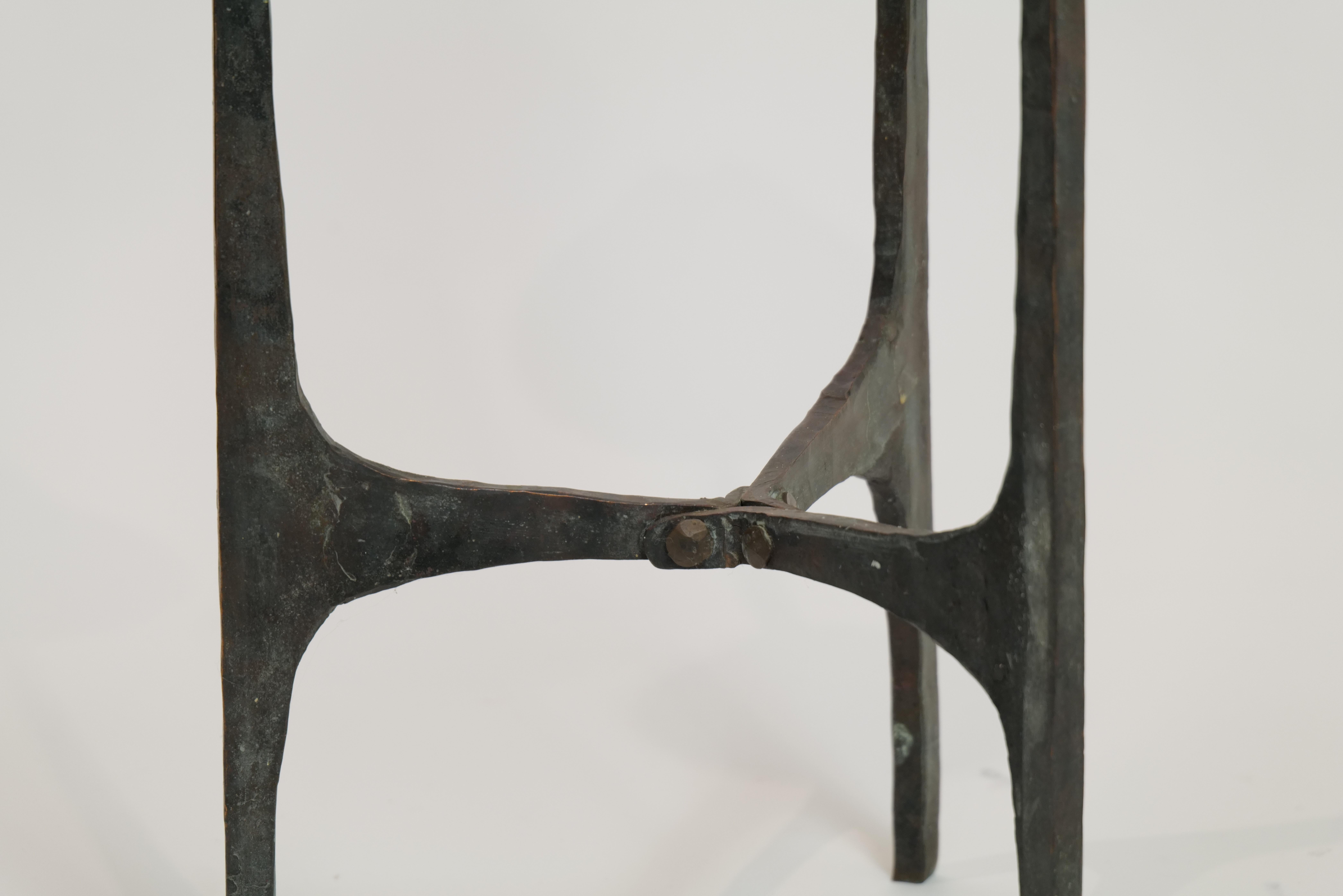 32 Zoll großer brutalistischer Kerzenhalter aus Bronze, Mitte des 20. Jahrhunderts im Angebot 7