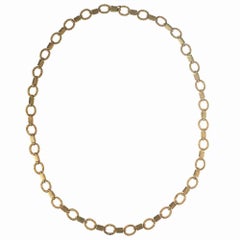 Textured Italian Link Necklace, Signed MOBA