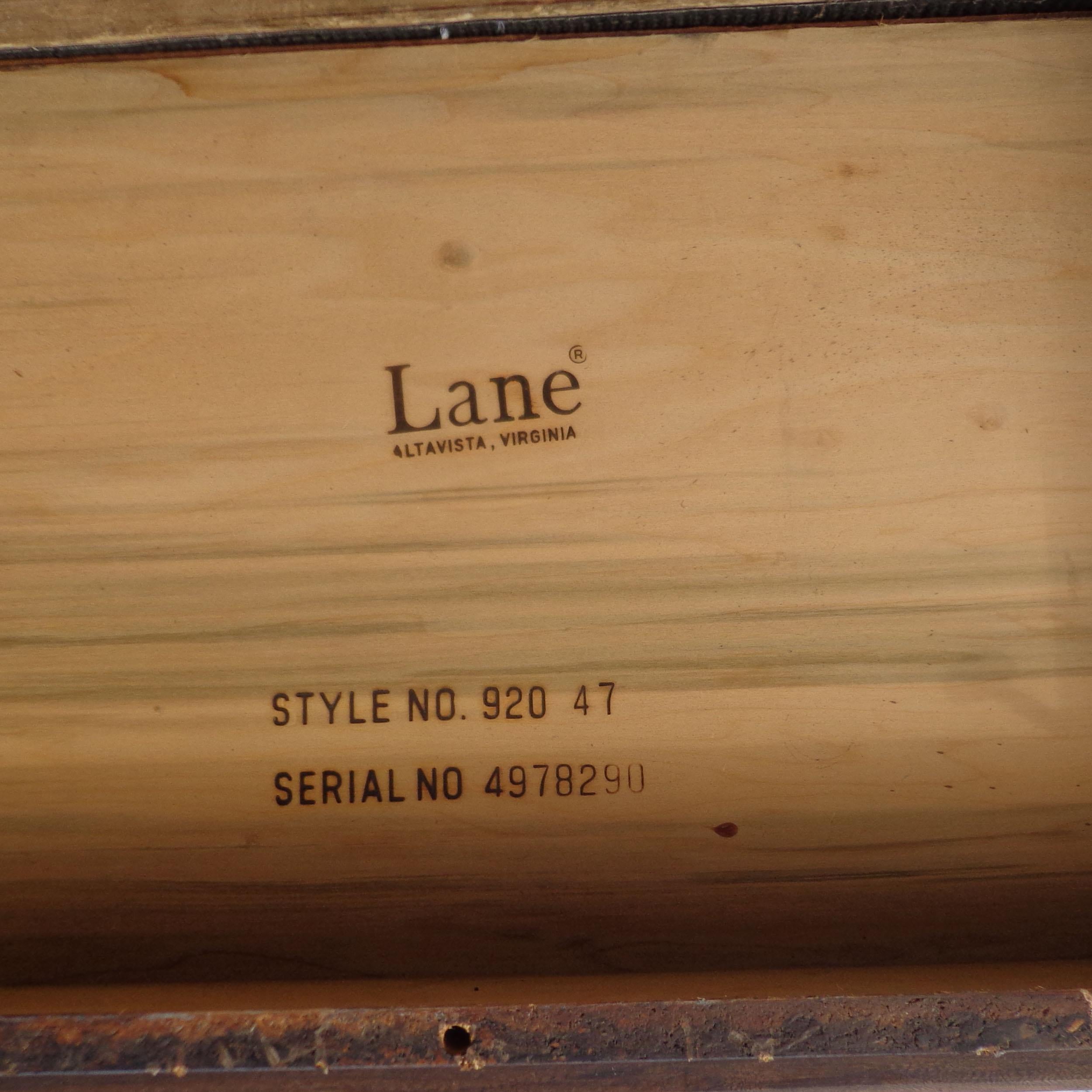 Mid-Century Modern Lane Walnut and Burl Cabinet For Sale