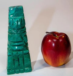 32 Large Marble Chess Set Pieces Emerald Green and Onyx Pieces 1950's