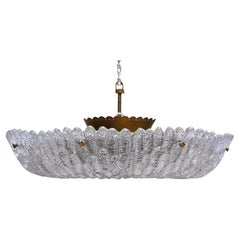 32" Large Orrefors chandelier Carl fagerlund, Sweden 1950