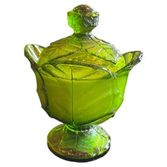 32 oz. Vintage Green Glass Candle Jar with Scented Candle