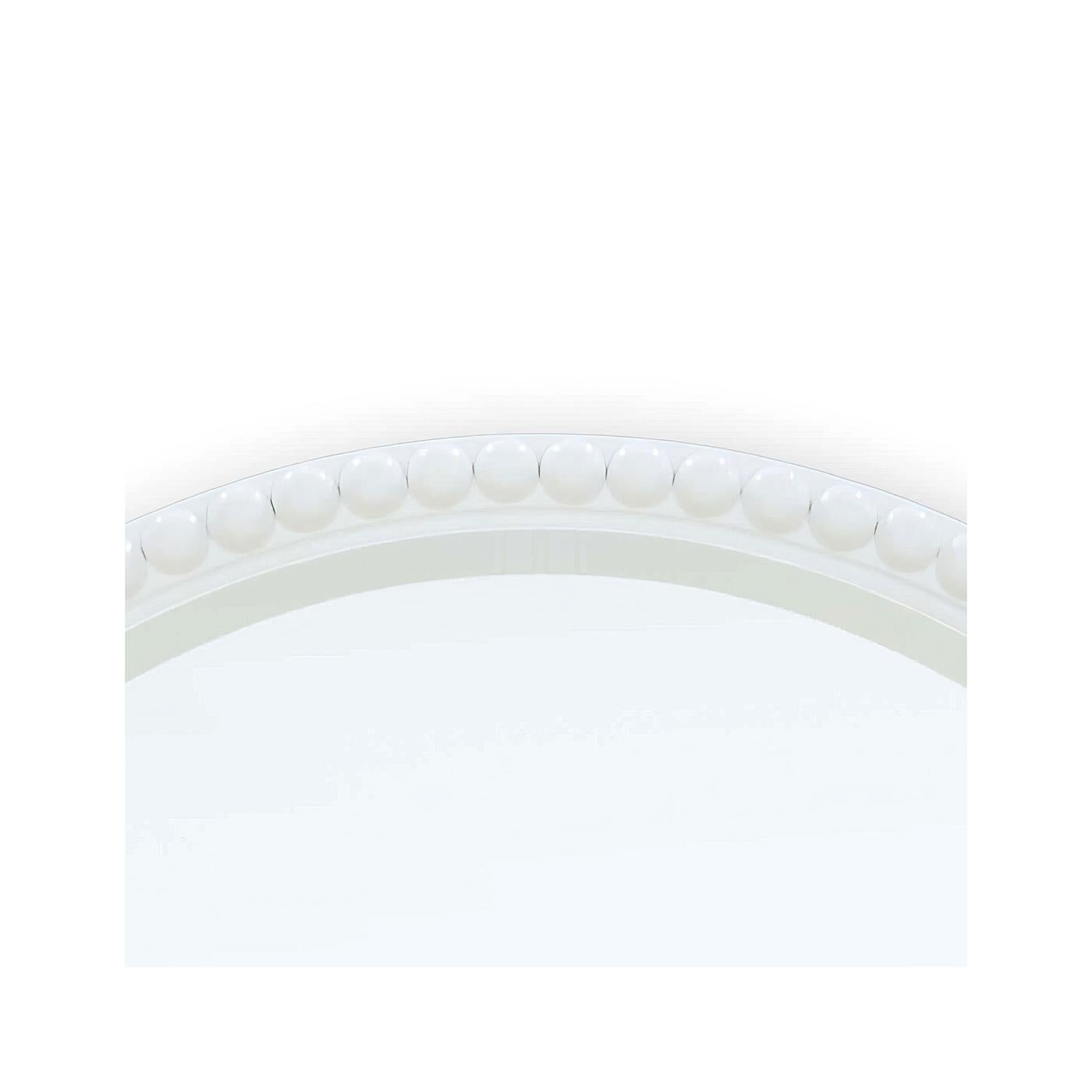 Country Miroir rond perlé peint 32 en vente