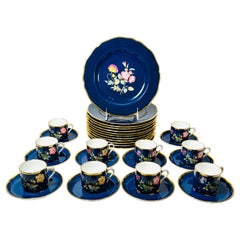Juego de postre de 32 piezas Spode Inglaterra, Circa 1920. 12 platos 10 Demi Cups & Saucers