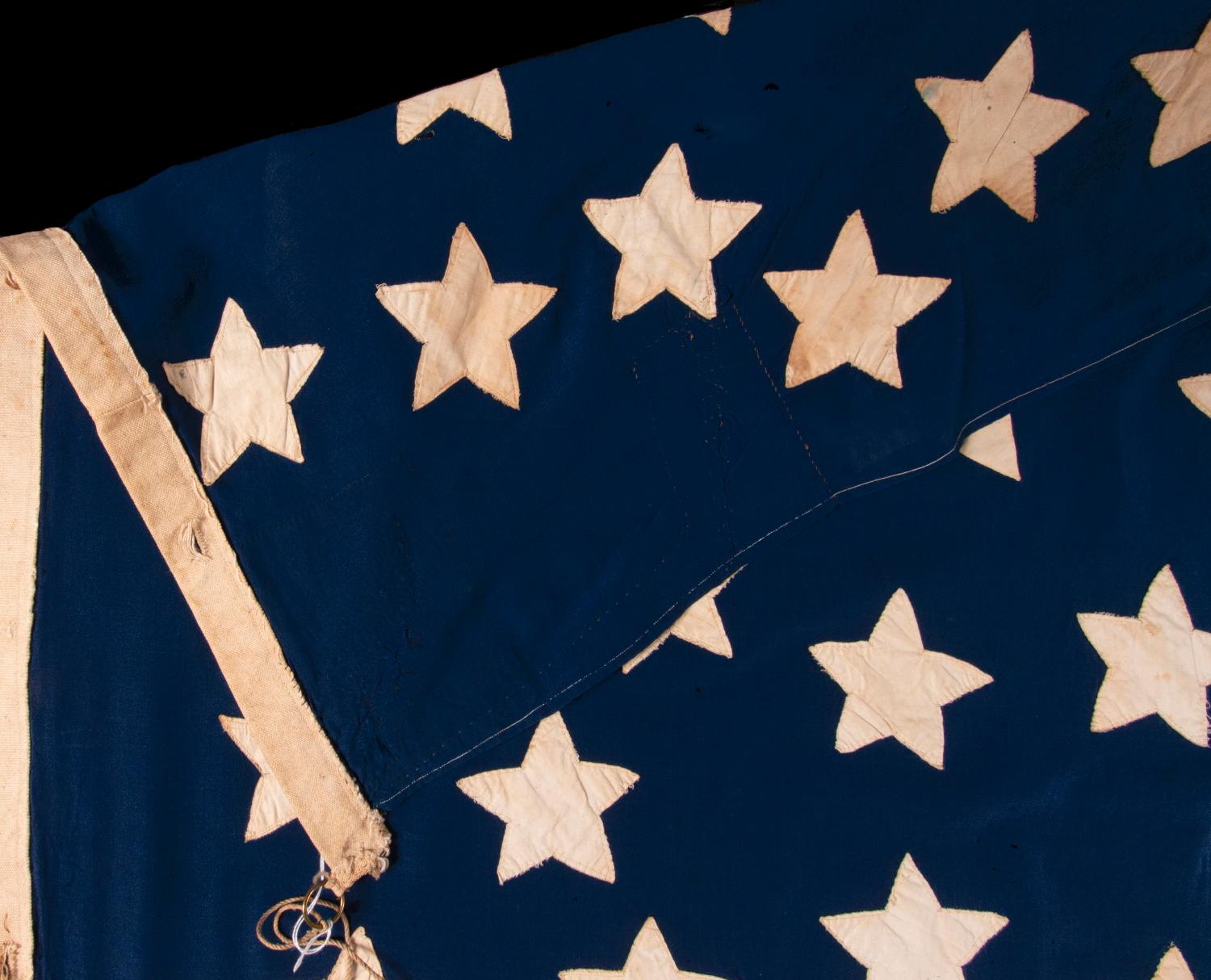 Coton Drapeau américain ancien, 32 étoiles, État du Minnesota, vers 1858-59 en vente