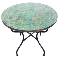 Tamegrout Green Moroccan Mosaic Table, Choose Your Base Height
