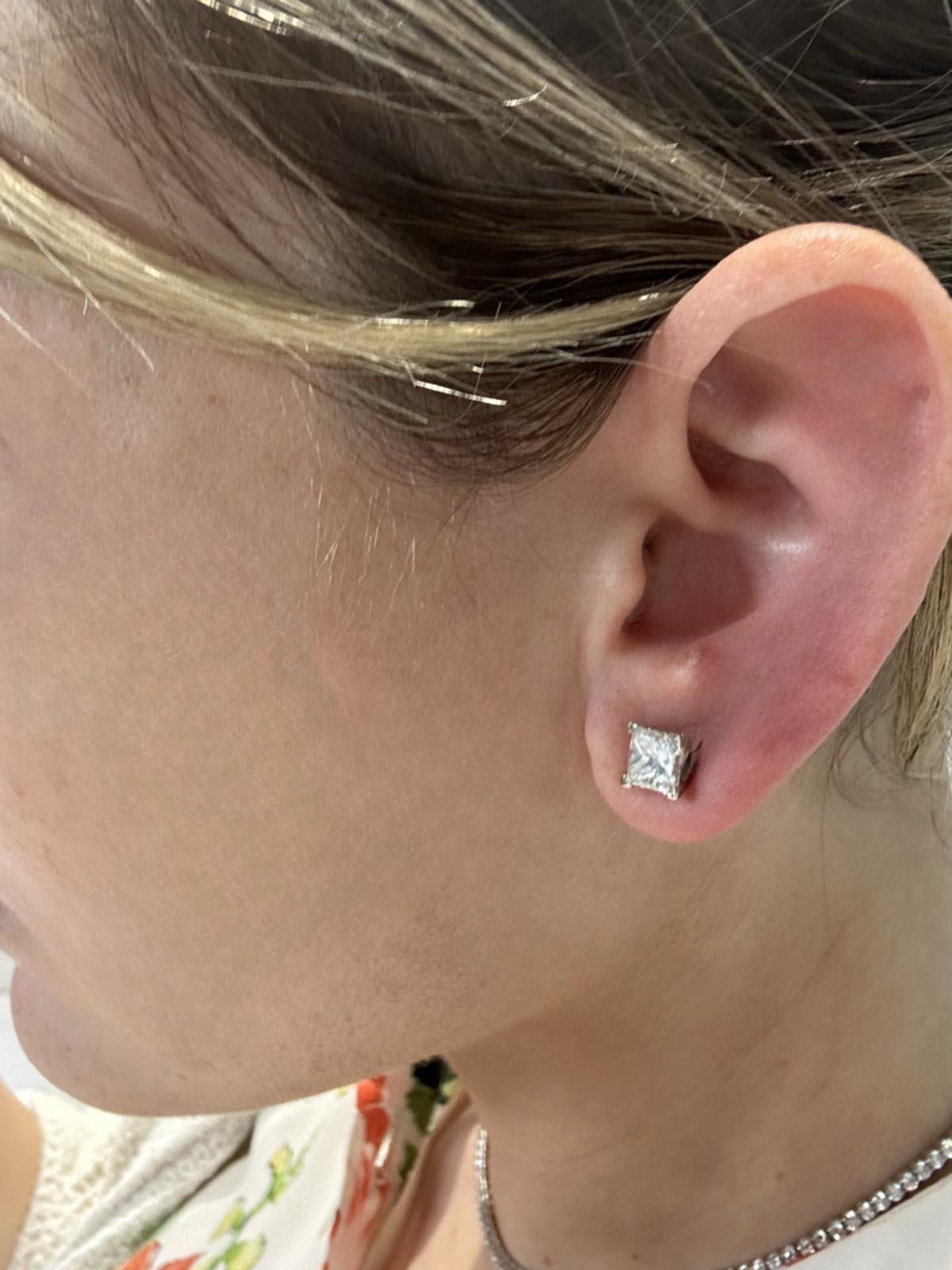 1ct princess cut diamond earrings