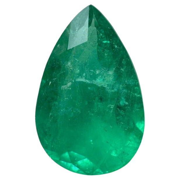 3,20 Quilates 13,5x9 Esmeralda Verde Colombiana - Gema Natal de Mayo Talla Pera