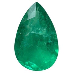 3,20 Quilates 13,5x9 Esmeralda Verde Colombiana - Gema Natal de Mayo Talla Pera