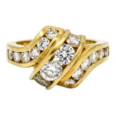 Vintage 3.20 Carat 18 Karat White Gold Diamond Statement Ring