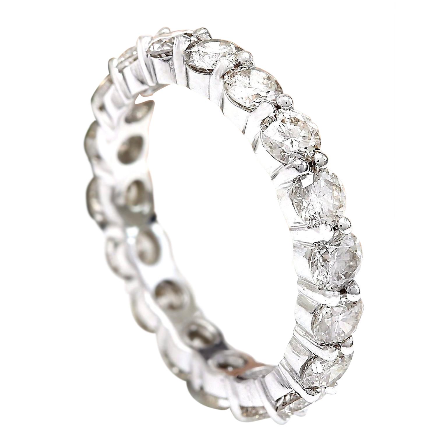 Modern Dazzling Diamond Eternity Ring In 14 Karat Solid White Gold  For Sale