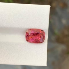3.20 Carat Faceted Rubellite Tourmaline Cushion Shape Gem From Africa