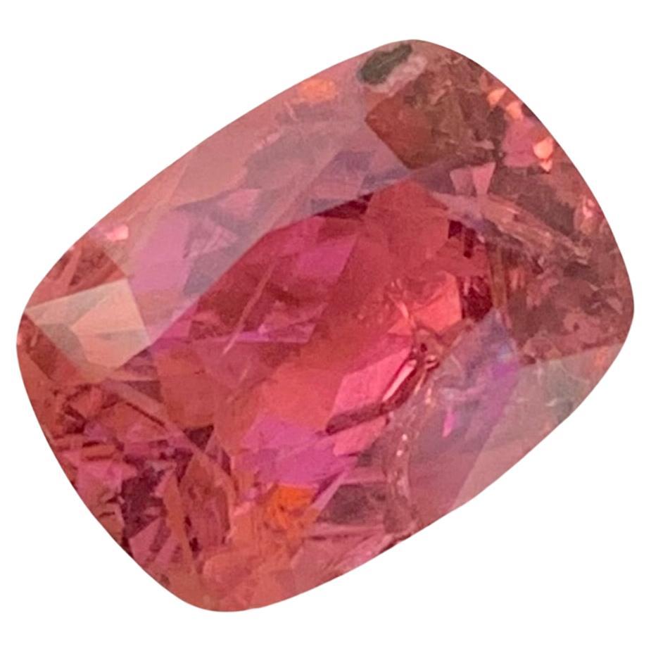3.20 Carat Faceted Rubellite Tourmaline Cushion Shape Gem From Africa 