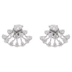 Pendientes de oro blanco de 18 quilates con diamantes naturales de 3,20 quilates Regalo de boda