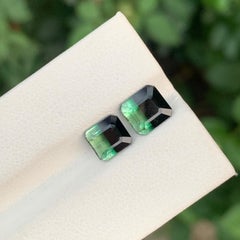 3.20 Carat Natural Dual Loose Bi Colour Tourmaline Emerald Shape Gemstone