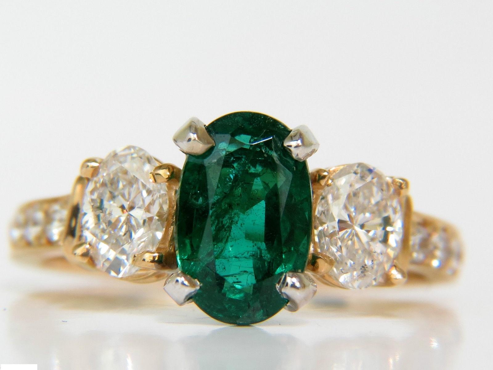 3.20 Carat Natural Emerald Diamond Ring Classic 3 14 Karat A+ Zambia 4