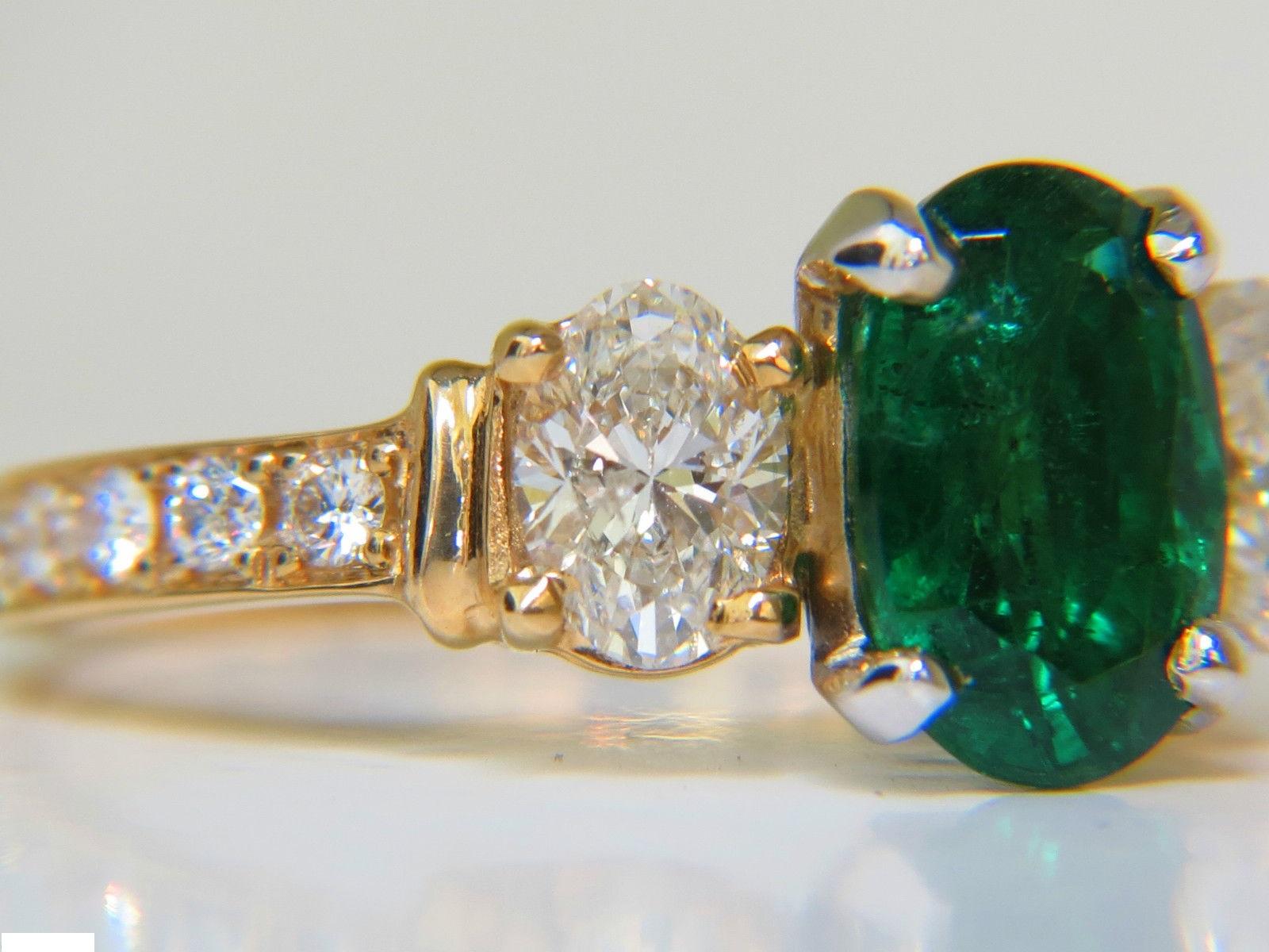 3.20 Carat Natural Emerald Diamond Ring Classic 3 14 Karat A+ Zambia 1