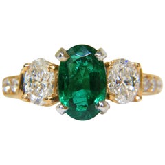 3.20 Carat Natural Emerald Diamond Ring Classic 3 14 Karat A+ Zambia