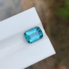 3.20 Carat Natural Loose Blue Seafoam Tourmaline Cushion Shape Gemstone