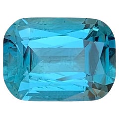 3.20 Carat Natural Loose Blue Seafoam Tourmaline Cushion Shape Gemstone