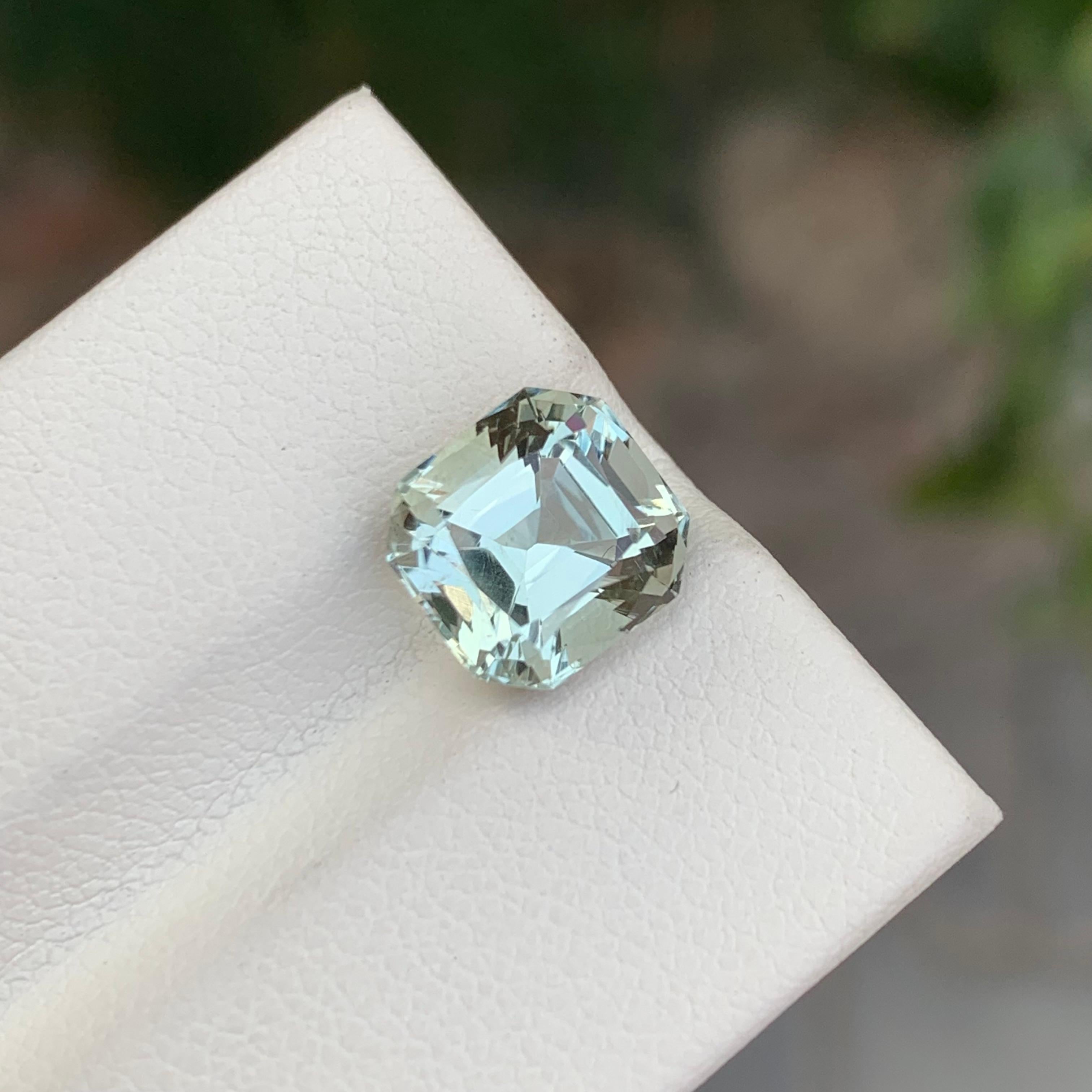 3.20 Carat Natural Loose Green Amethyst Cushion Shape Gem For Sale 4