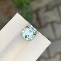 3.20 Carat Natural Loose Green Amethyst Cushion Shape Gem