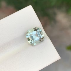3.20 Carat Natural Loose Green Amethyst Cushion Shape Gem