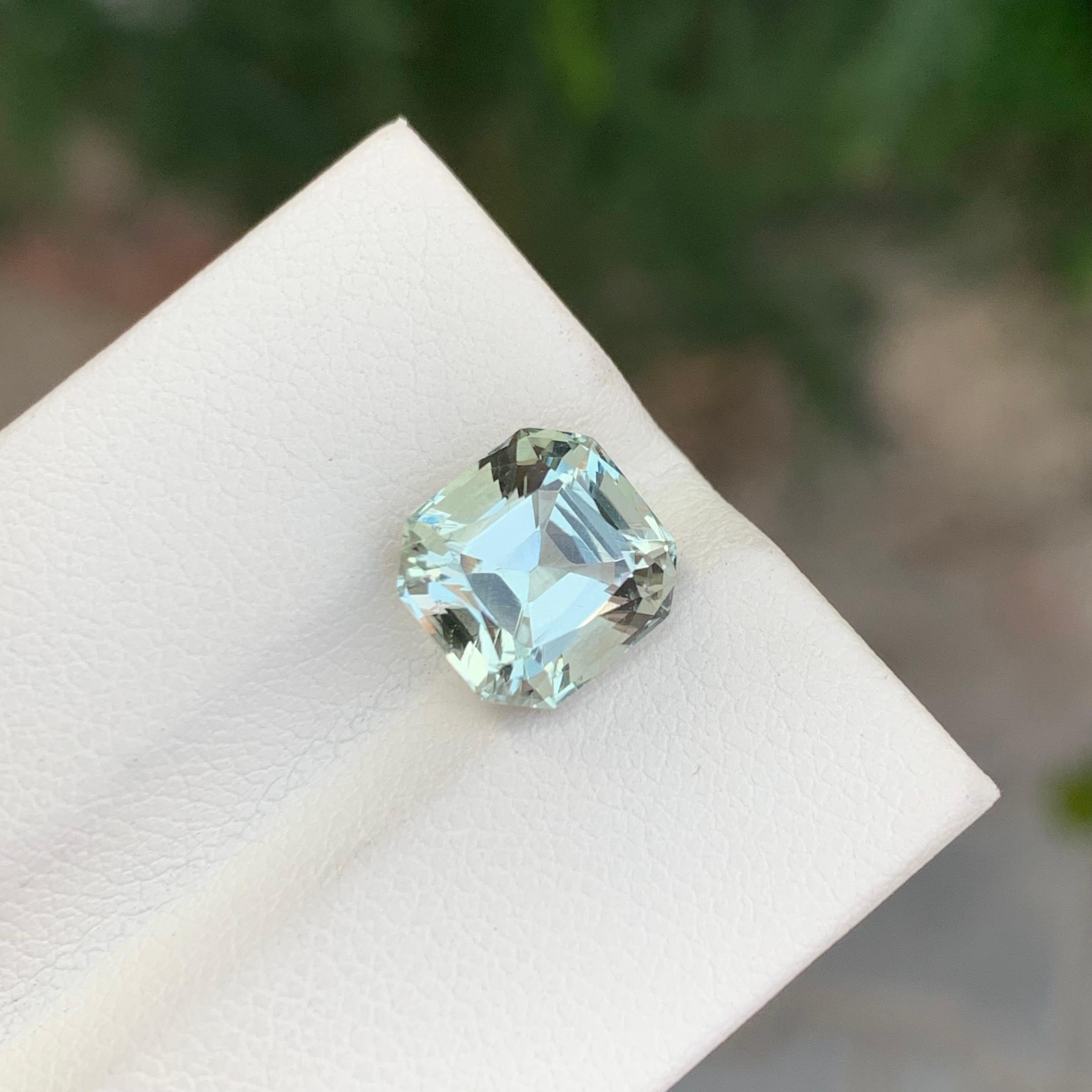 Arts and Crafts 3.20 Carat Natural Loose Green Amethyst Cushion Shape Gem For Sale