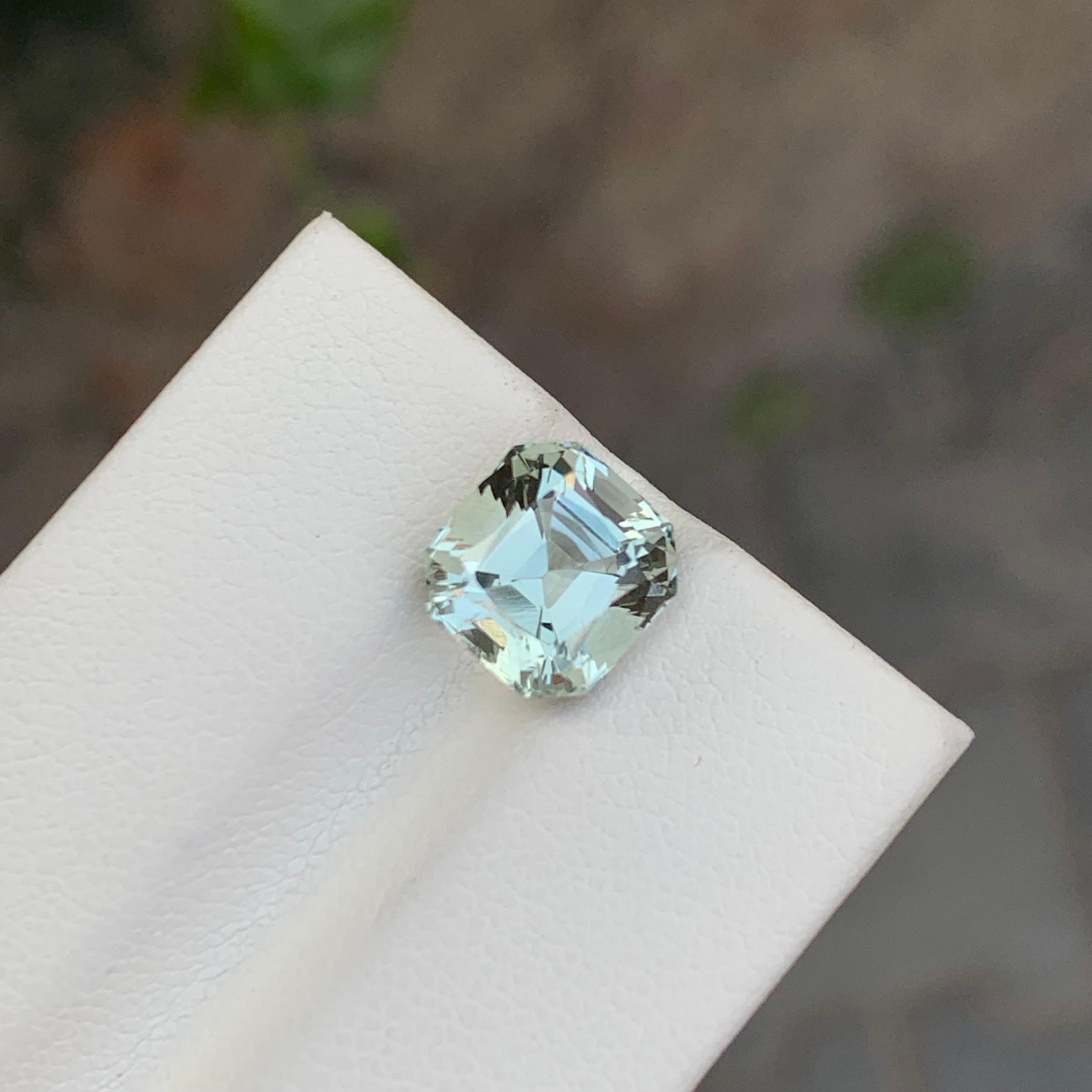 Cushion Cut 3.20 Carat Natural Loose Green Amethyst Cushion Shape Gem For Sale