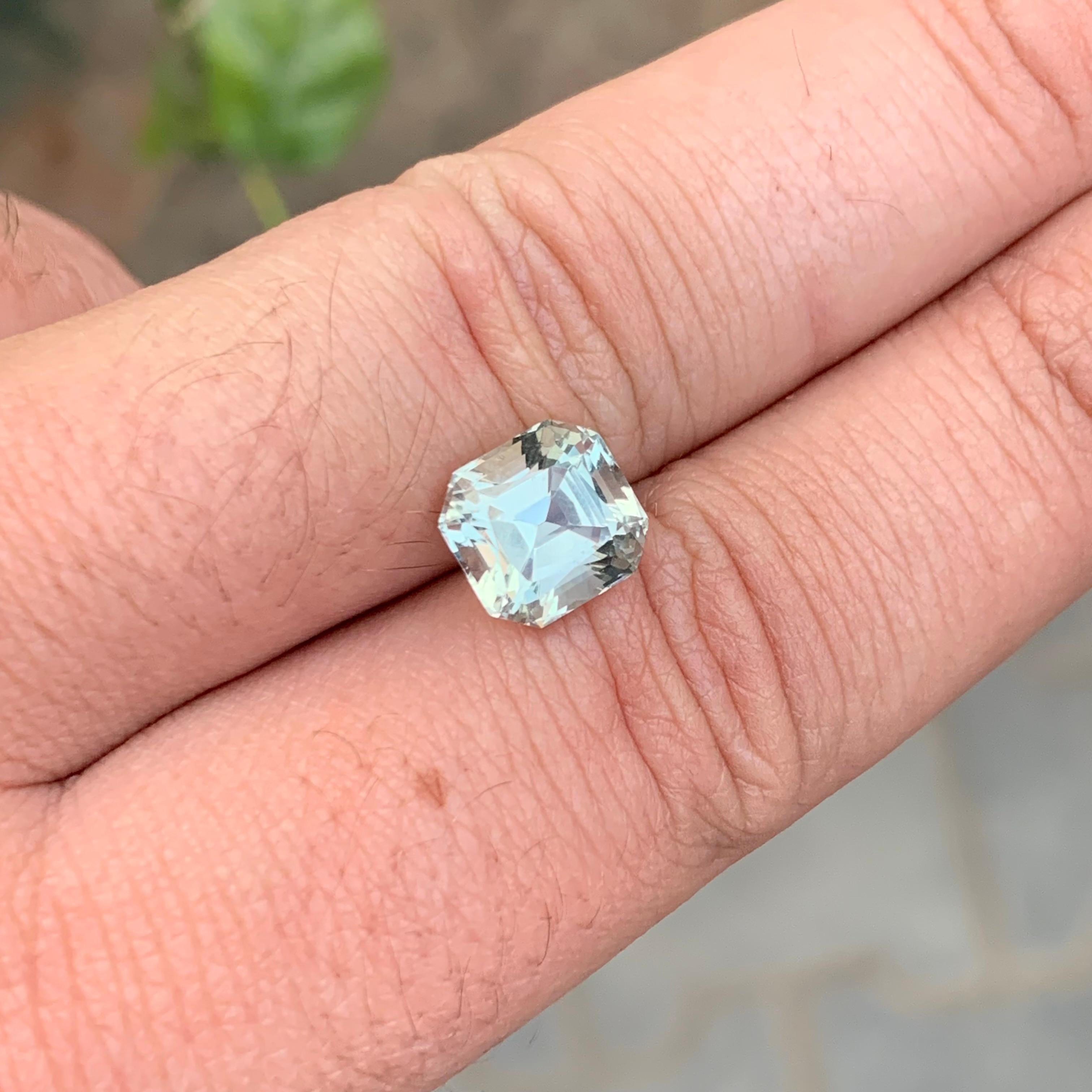 Women's or Men's 3.20 Carat Natural Loose Green Amethyst Cushion Shape Gem For Sale