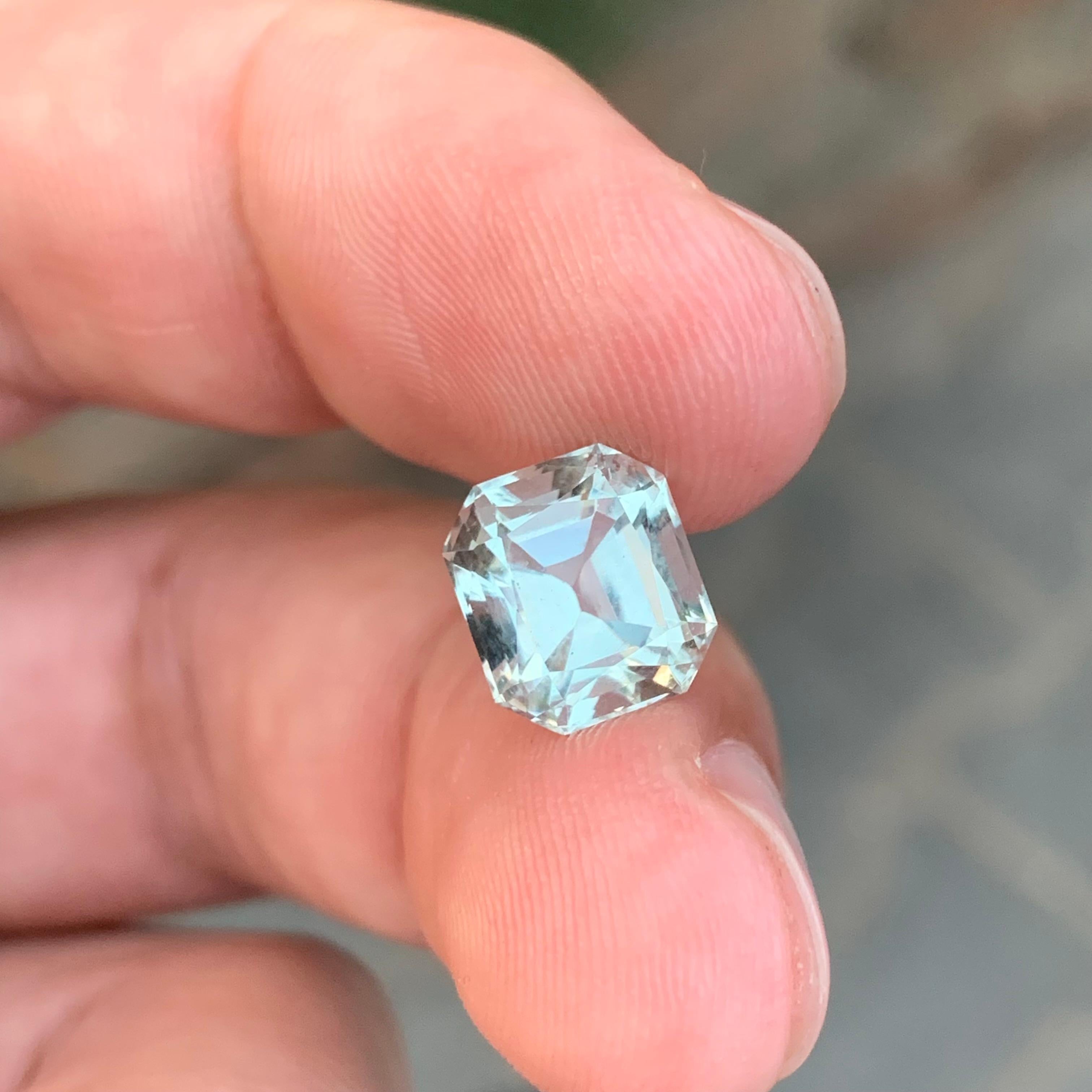 Améthyste verte naturelle non sertie de 3,20 carats \ Pierre précieuse de forme coussin Prasiolite en vente 3