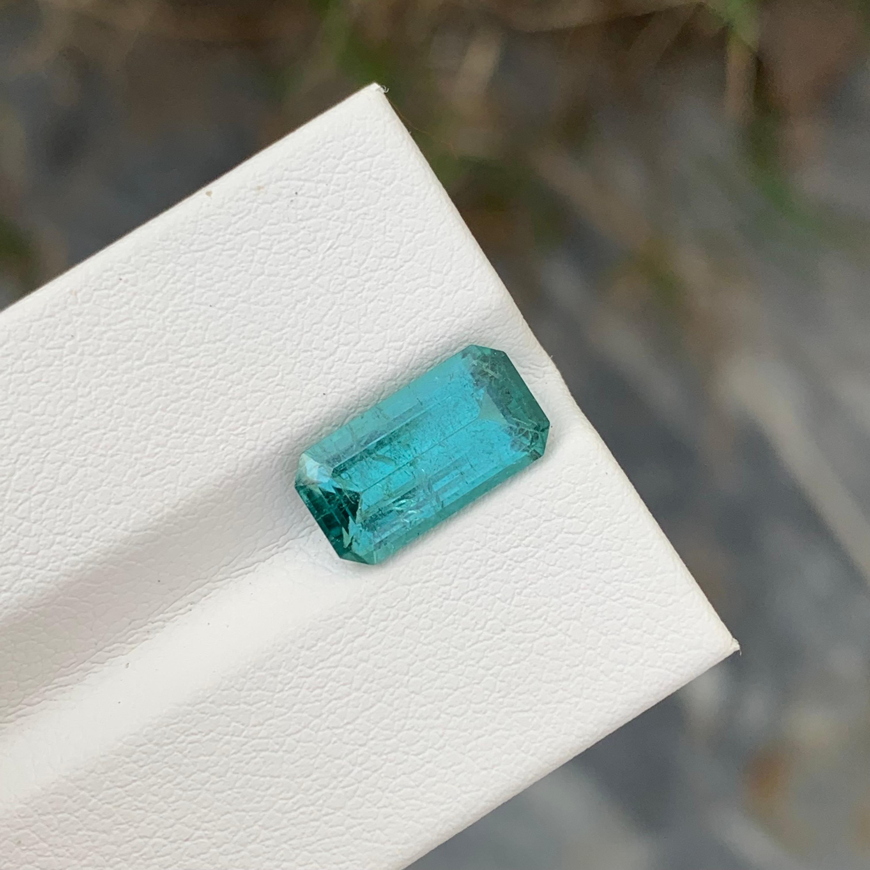 3,20 Karat Natürliche Lose Lagune Seafoam Turmalin Smaragd Form Edelstein für Ring im Angebot 4