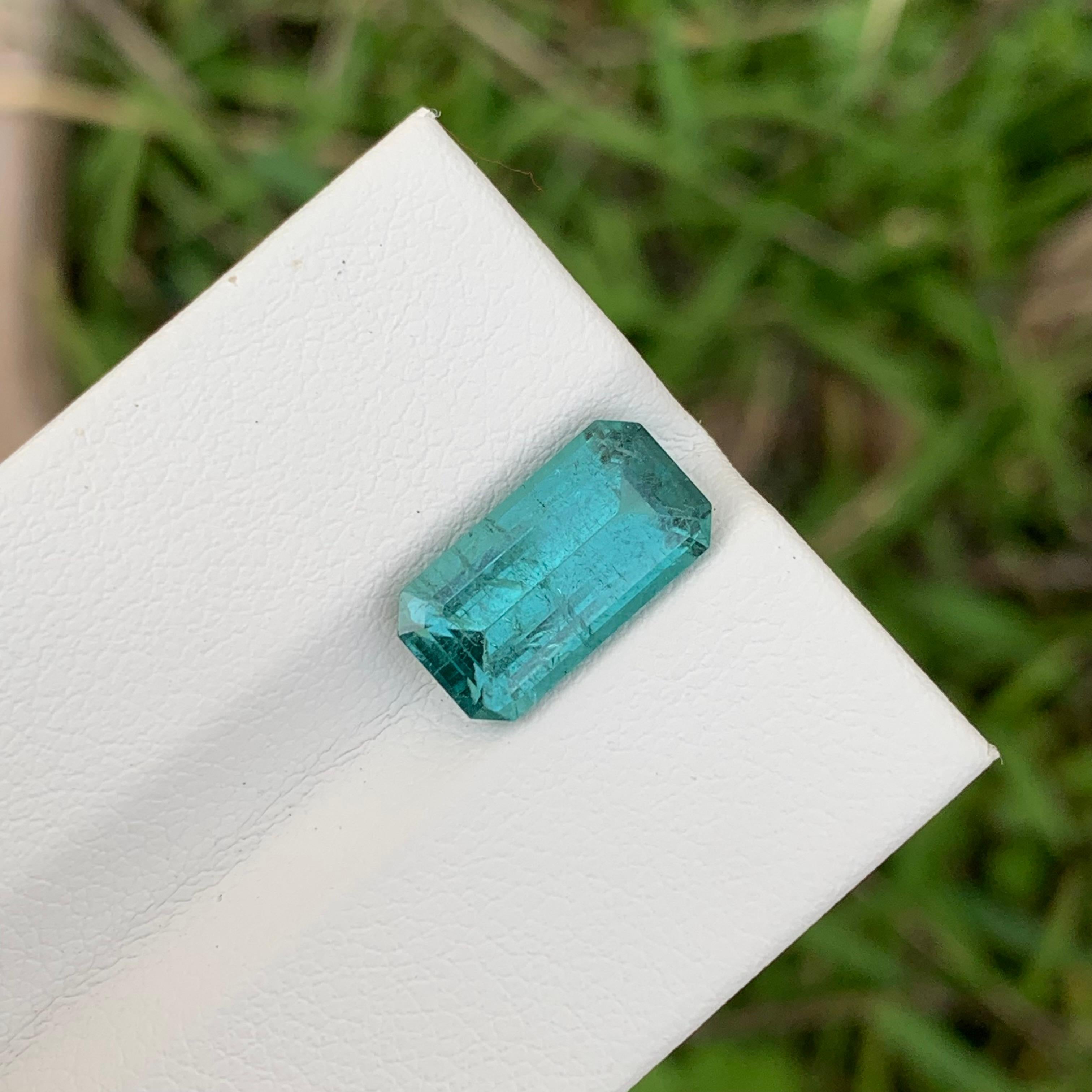 3,20 Karat Natürliche Lose Lagune Seafoam Turmalin Smaragd Form Edelstein für Ring im Angebot 6