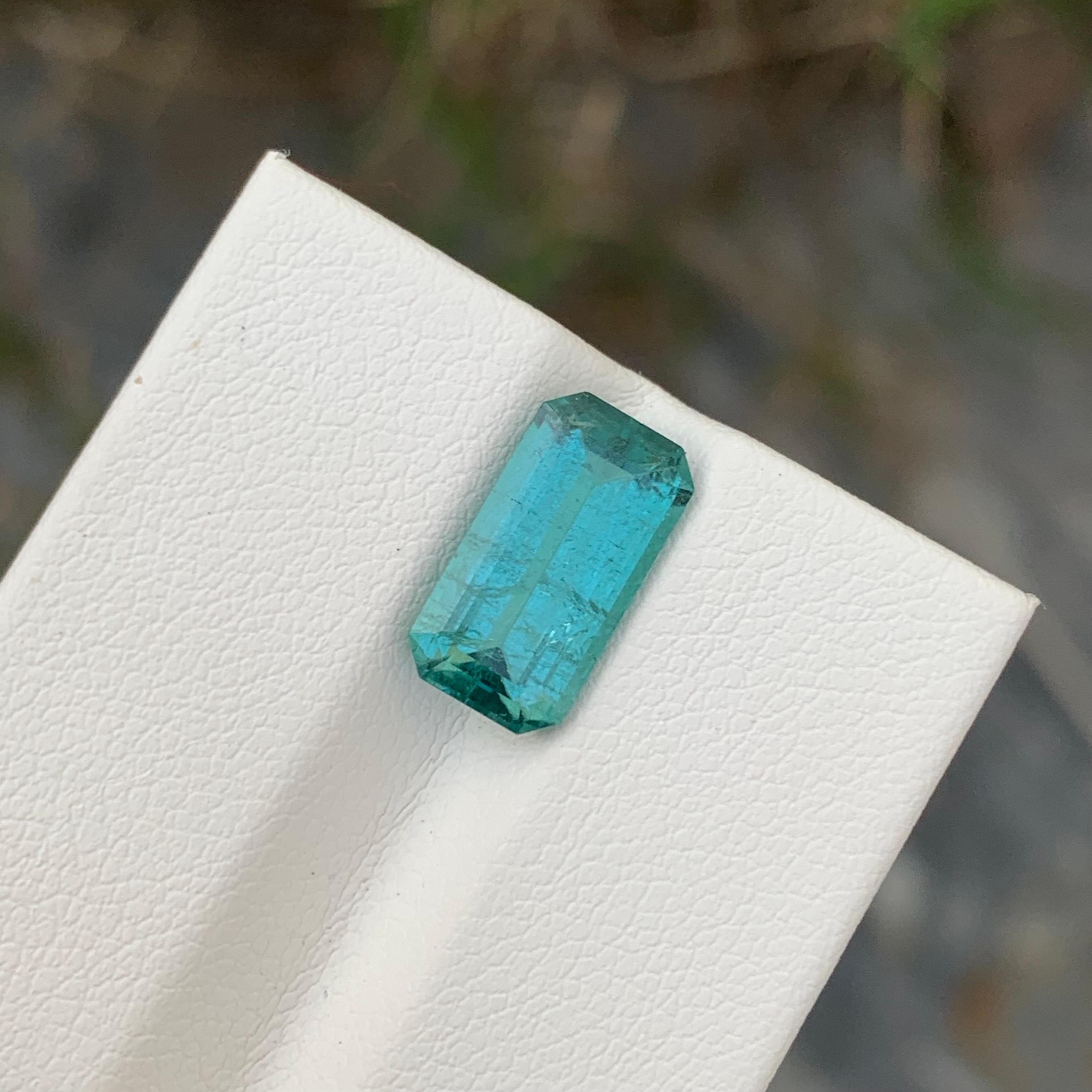 3,20 Karat Natürliche Lose Lagune Seafoam Turmalin Smaragd Form Edelstein für Ring für Damen oder Herren im Angebot