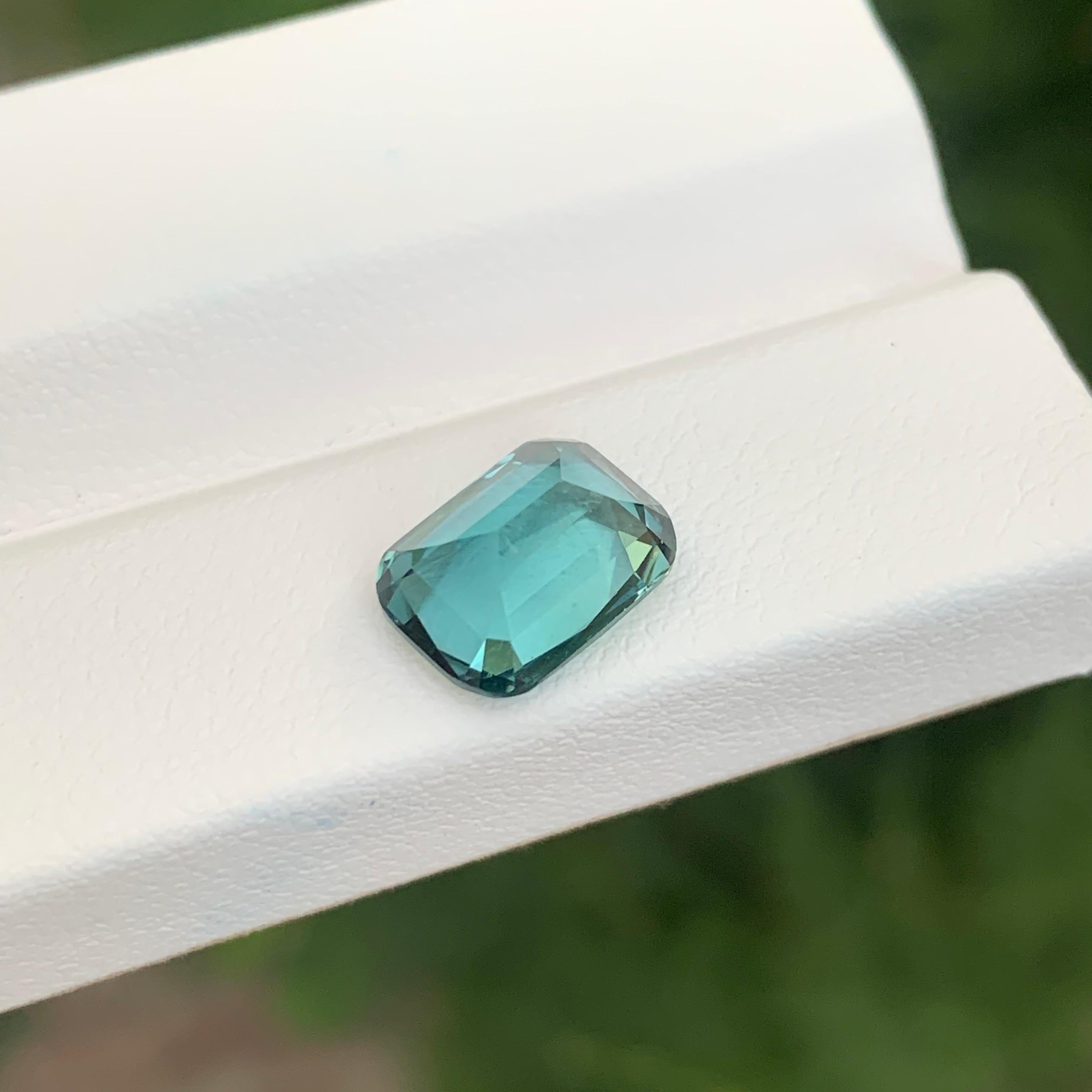 3.20 Carat Natural Loose Lagoon Tourmaline Cushion Shape Afghanistan’s Gemstone For Sale 6