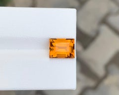 3.20 Carat Natural Loose Madeira Citrine Baguette Ring Size Portuguese Gemstone