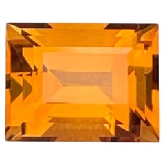 3.20 Carat Natural Loose Madeira Citrine Baguette Ring Size Portuguese Gemstone
