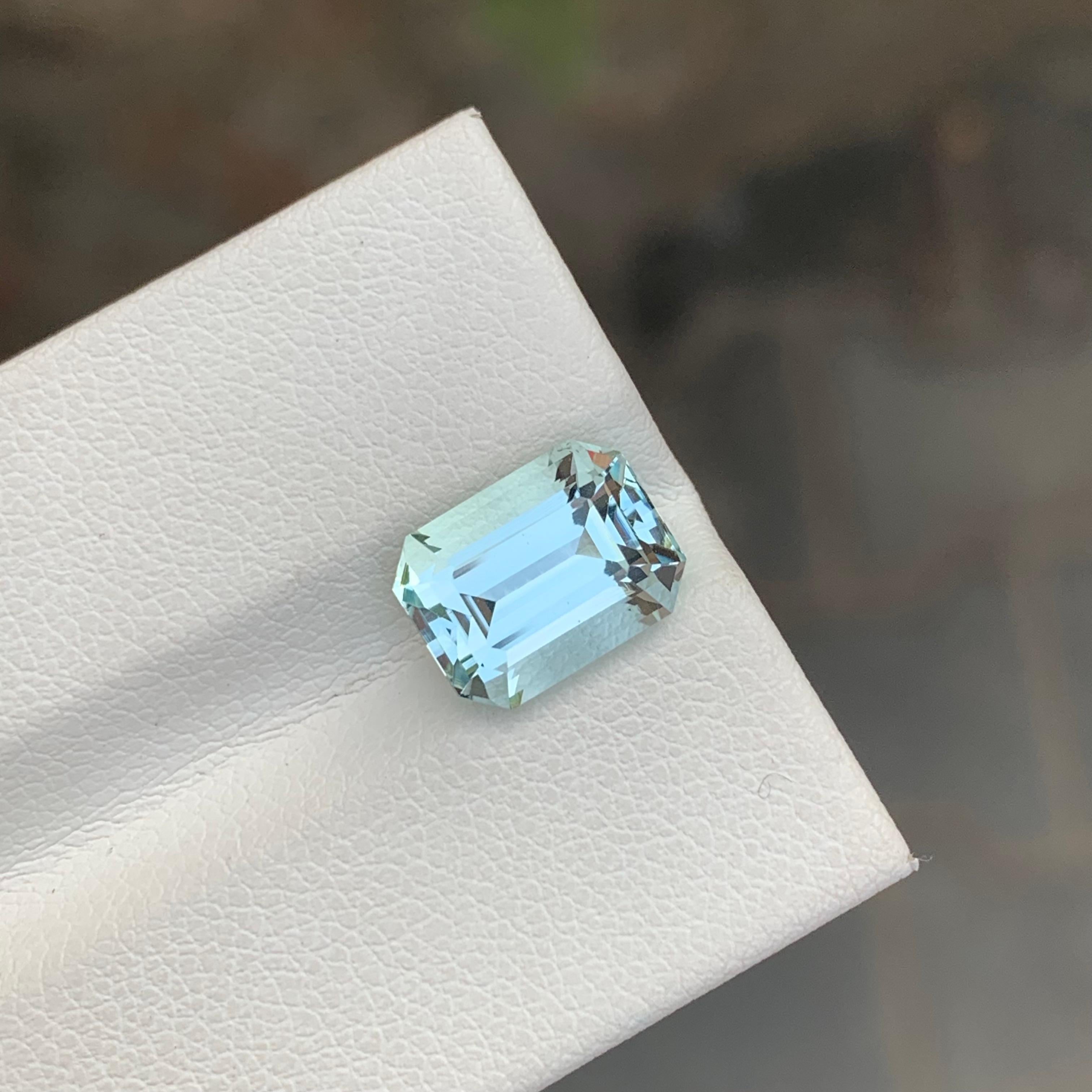 Loose Aquamarine
Weight: 3.20 Carat
Dimension: 10.1 x 7.7 x 6 Mm
Colour : Pale Blue
Origin: Shigar Valley, Pakistan
Treatment: Non
Certificate : On Demand
Shape: Emerald

Aquamarine is a captivating gemstone known for its enchanting blue-green hues