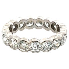 3,20 Karat Runder Brillant E VS1 Diamant Platin Eternity Band Ring