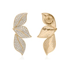 3.20 Carat SI Clarity HI Color Diamond Earrings 14 Karat Yellow Gold Jewelry