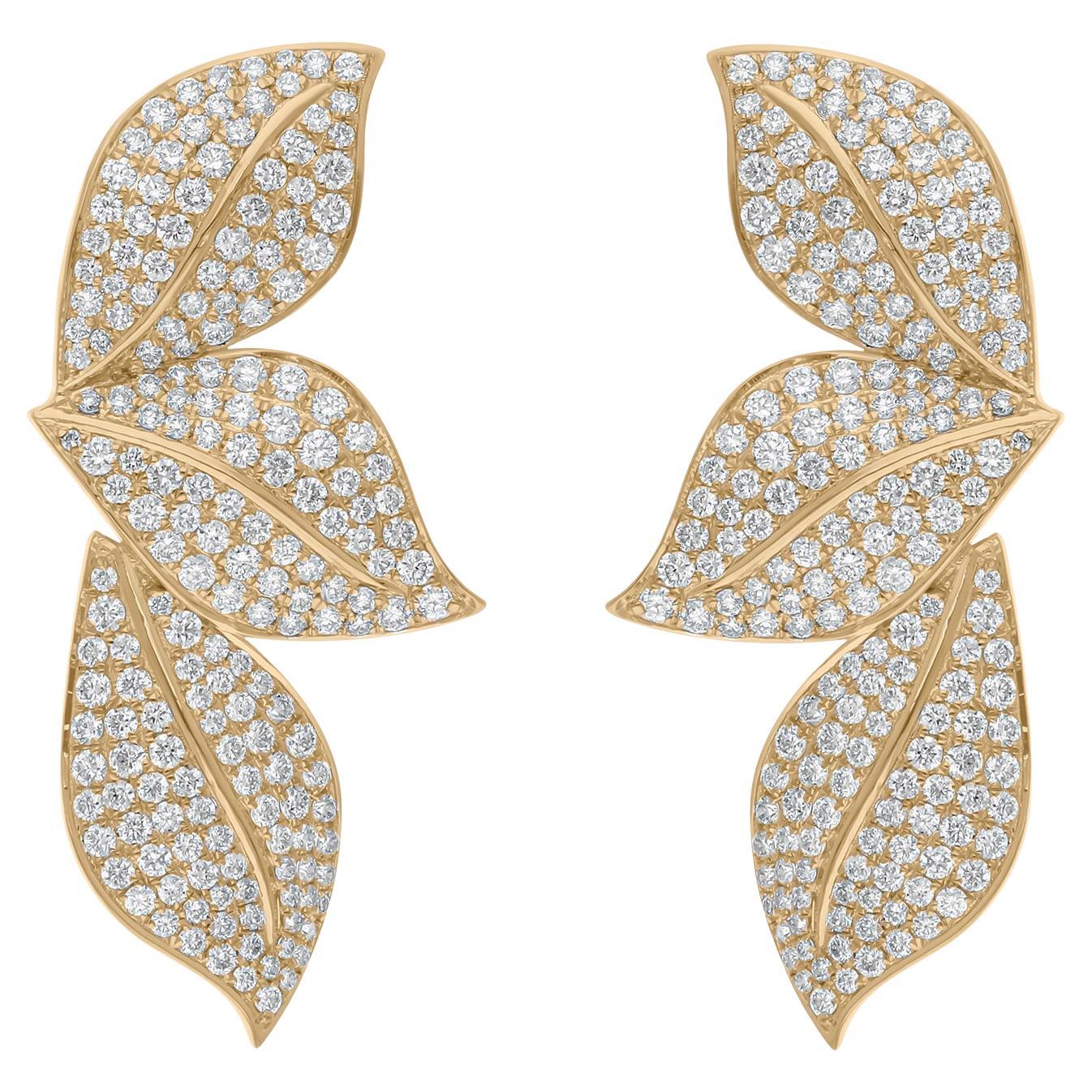 Orecchini di diamanti da 3,20 carati SI Clarity HI Color Gioielli in oro giallo 14 carati