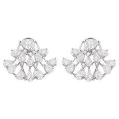3.20 Carat SI Clarity HI Color Diamond Stud Earrings 18 Karat White Gold Jewelry