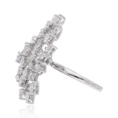 3.20 Carat SI Clarity HI Color Pear Diamond Ring 18 Karat White Gold Jewelry