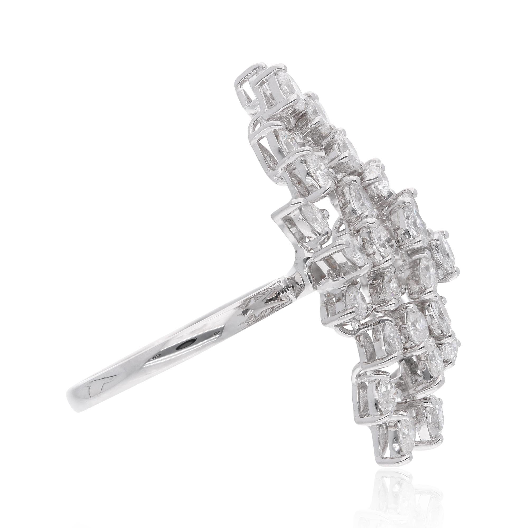 De las mujeres 3,20 quilates SI Claridad HI Color Anillo de diamantes pera Joyas de oro blanco de 18 quilates en venta